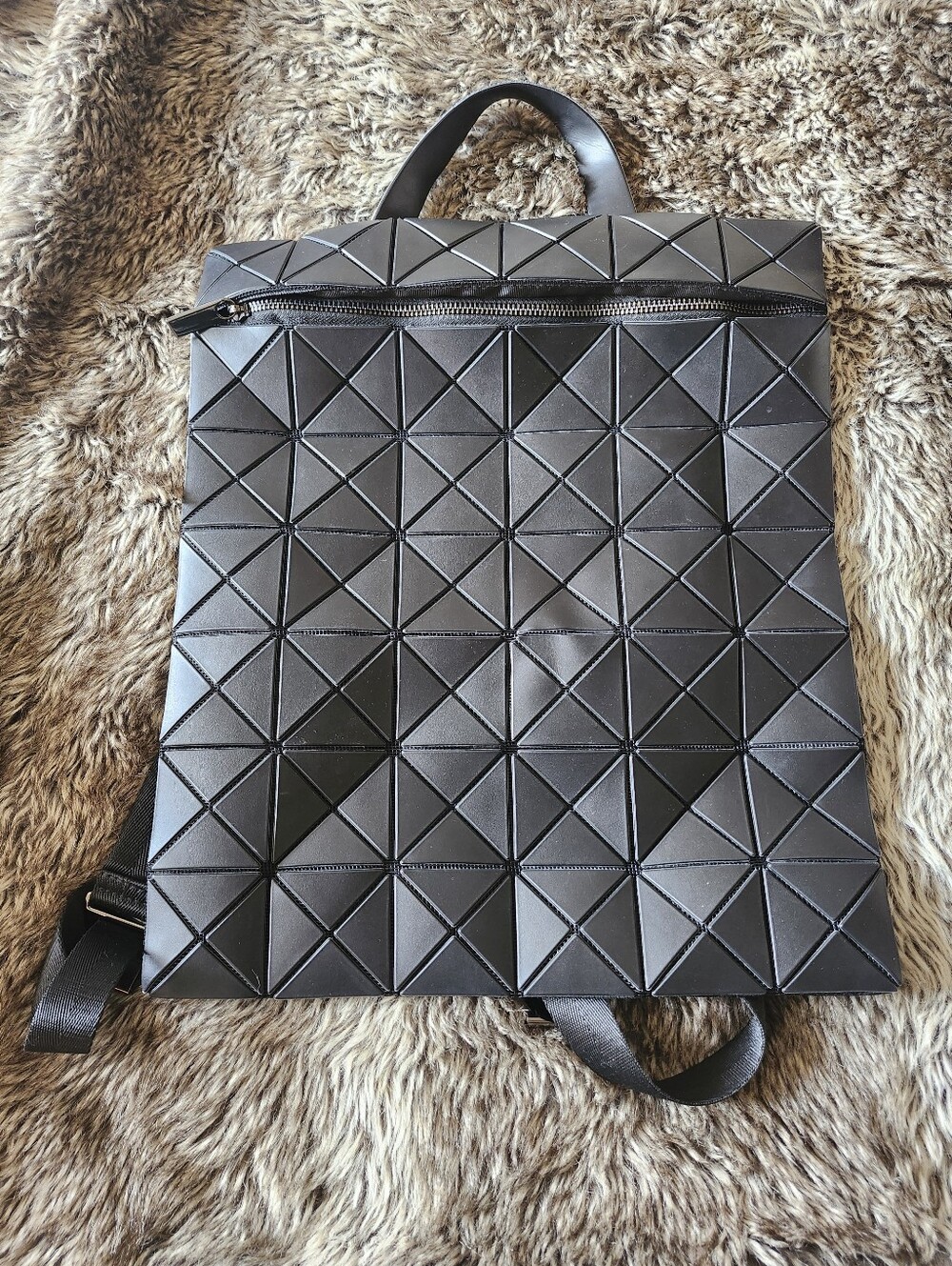 Bao Bao Issey Miyake Geometric Panel Flat Black Backpack